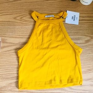 Zara Yellow Crop Top Halter